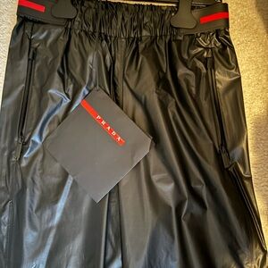 Prada Black Trousers with Red Details